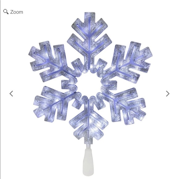 NWT Lighted Silver Snowflake Christmas Tree Topper decor silver plug in - Picture 2 of 4